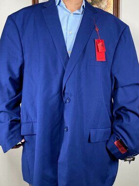 Mazari Two Button Blazer Top Men's 68R Stretch Blue NWT